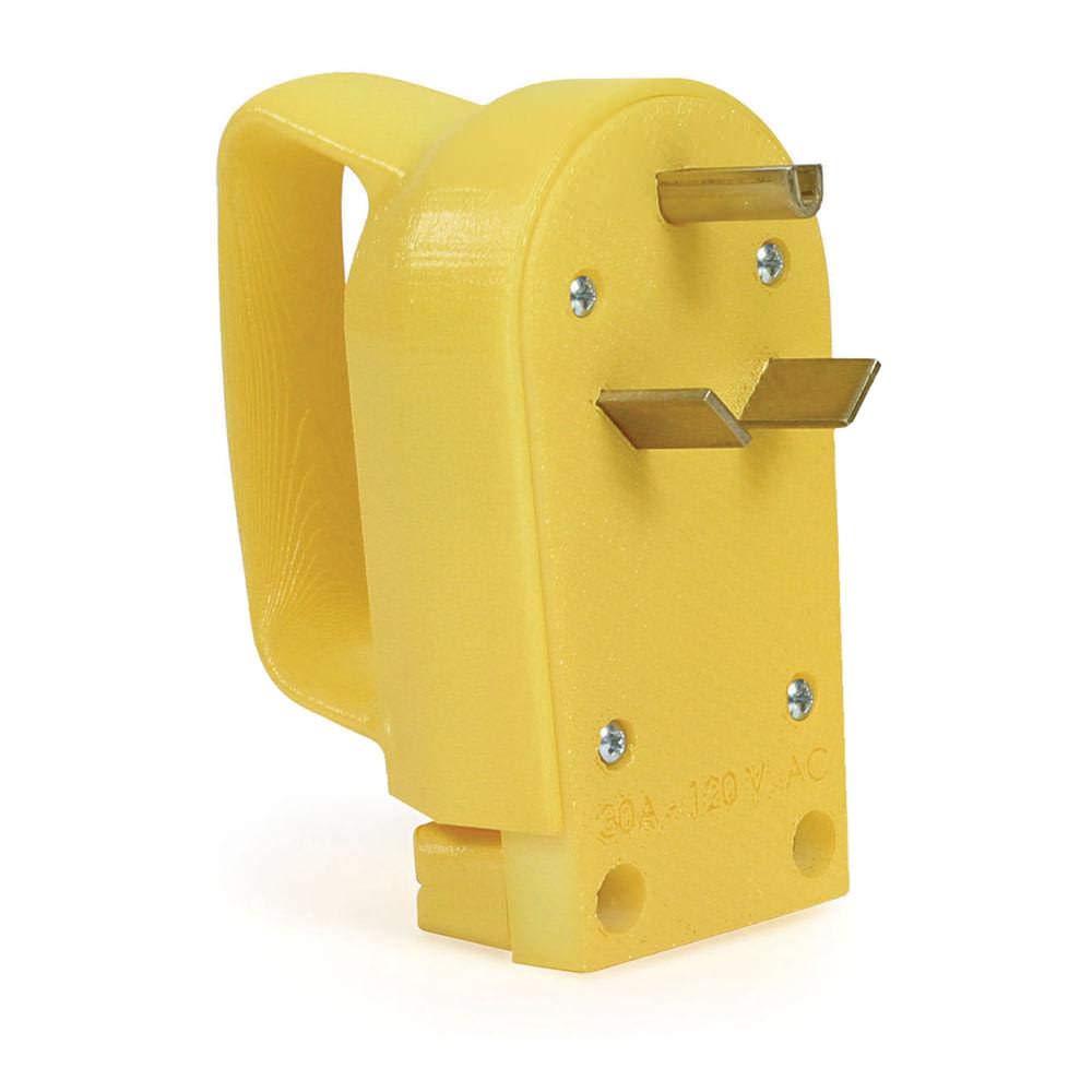 Camco 55245 front view showing yellow plug and secure connection benefit