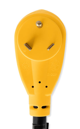 Camco 90-degree head reducing stress at the plug for longer connector life