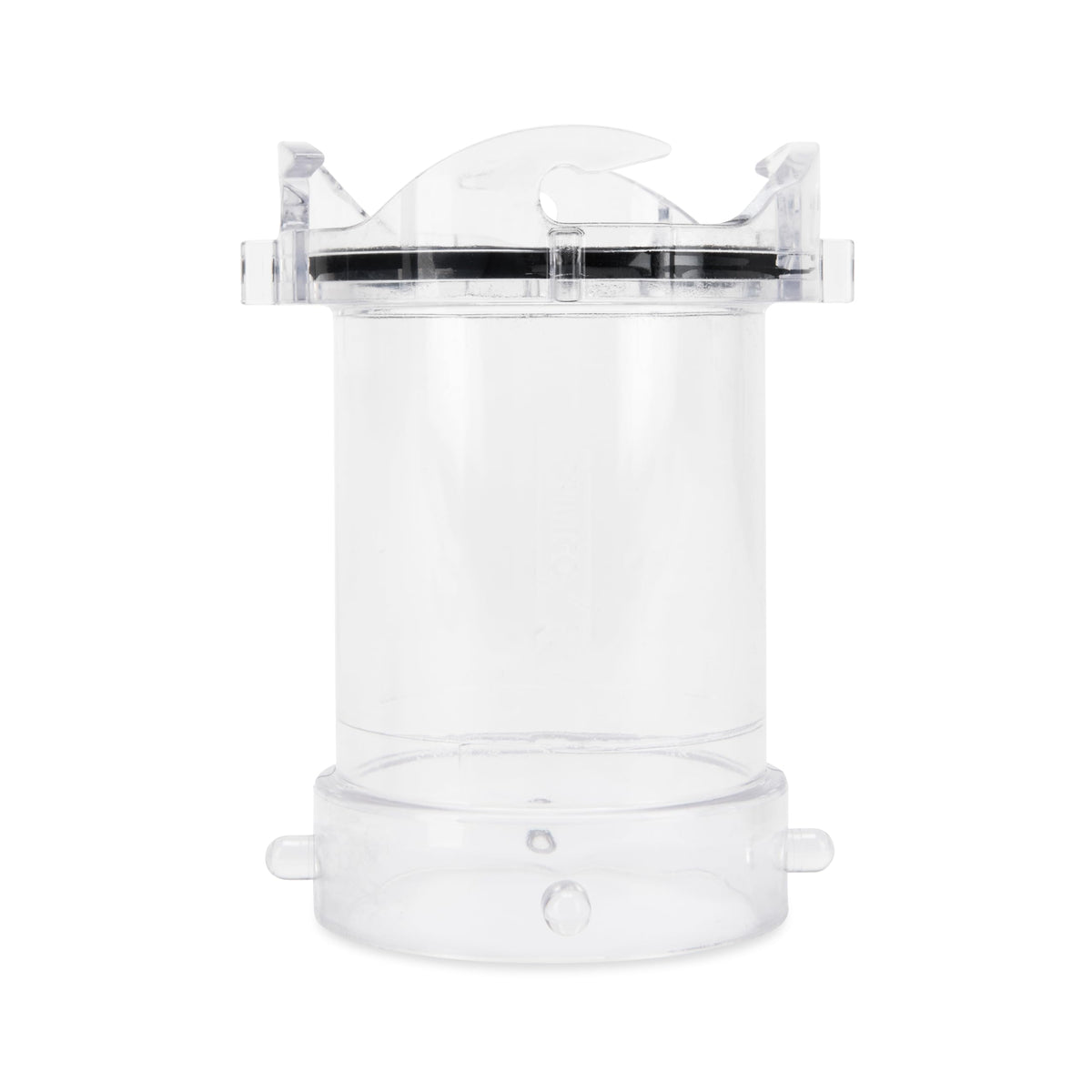 Camco clear sewer hose extender front view showing secure bayonet fit benefit