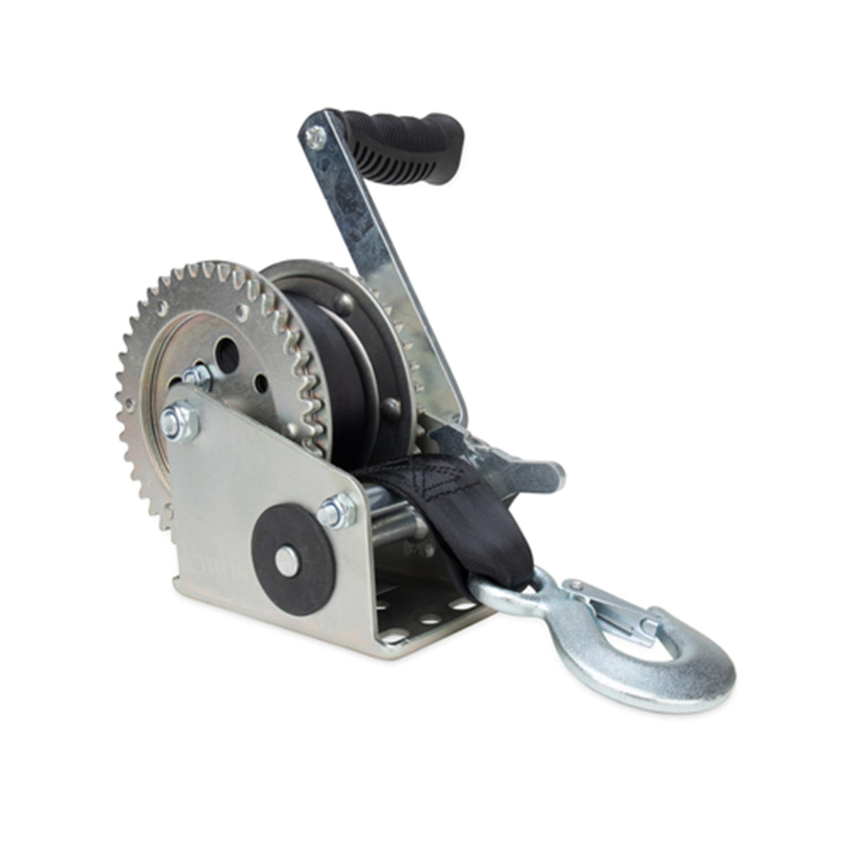 Camco close-up of heat-treated gears and two-way ratchet for durable control