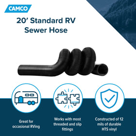 Camco hose close-up of triple vinyl wrap for improved durability