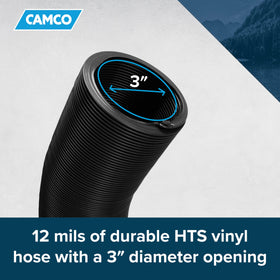 Camco hose collapsed to 27.5 inches for easy storage and transport