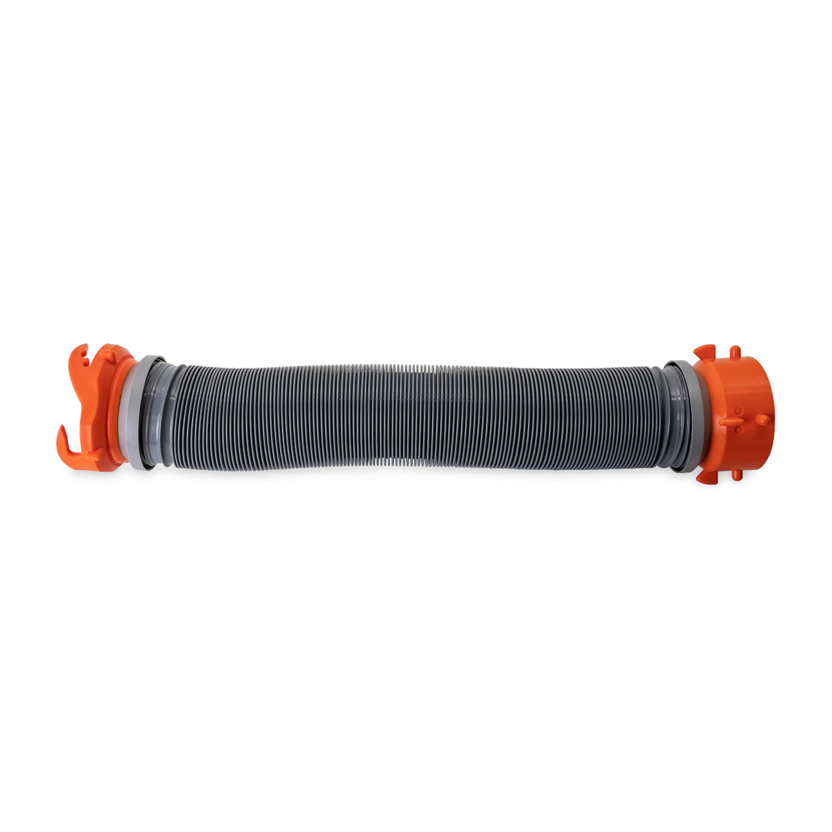Camco hose compressed to 20 inches for compact storage and easier onboard organization