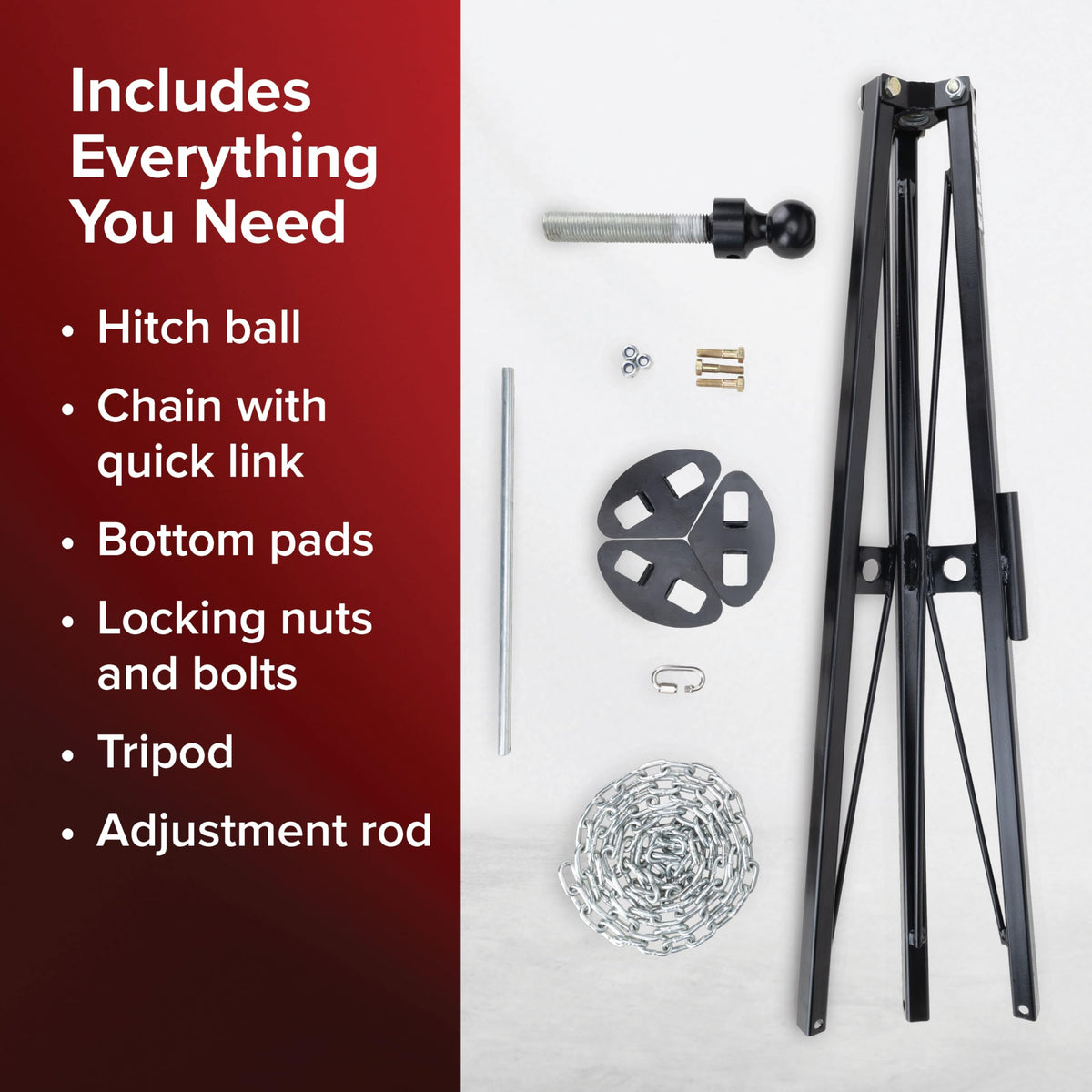 Camco crank handle detail for easy height adjustment and user convenience