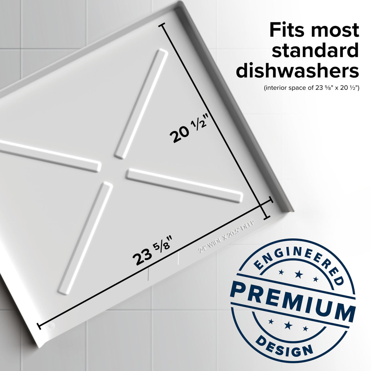 Camco dishwasher pan close-up texture showing durable polymer and long-lasting strength