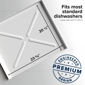 Camco dishwasher pan close-up texture showing durable polymer and long-lasting strength