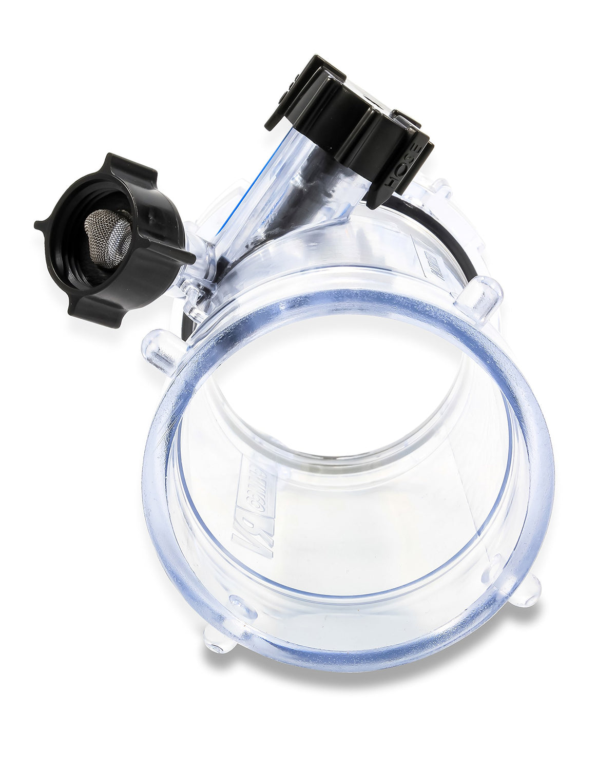 Camco Dual Flush attached to sewer hose highlighting leak‑free connection benefit