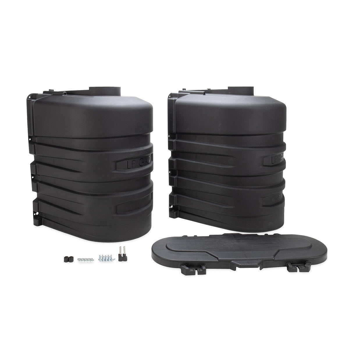 Camco with tanks visible inside showing proper fit and safe storage