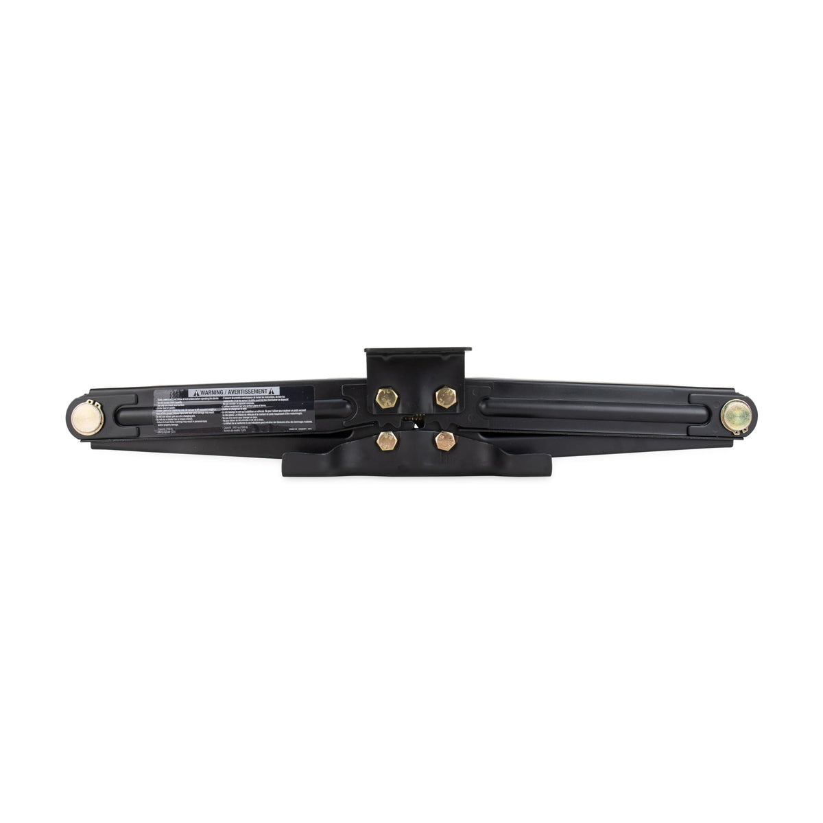 Camco EAZ-Lift folded next to a hand for scale showing compact storage benefit