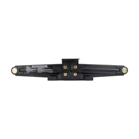 Camco EAZ-Lift folded next to a hand for scale showing compact storage benefit