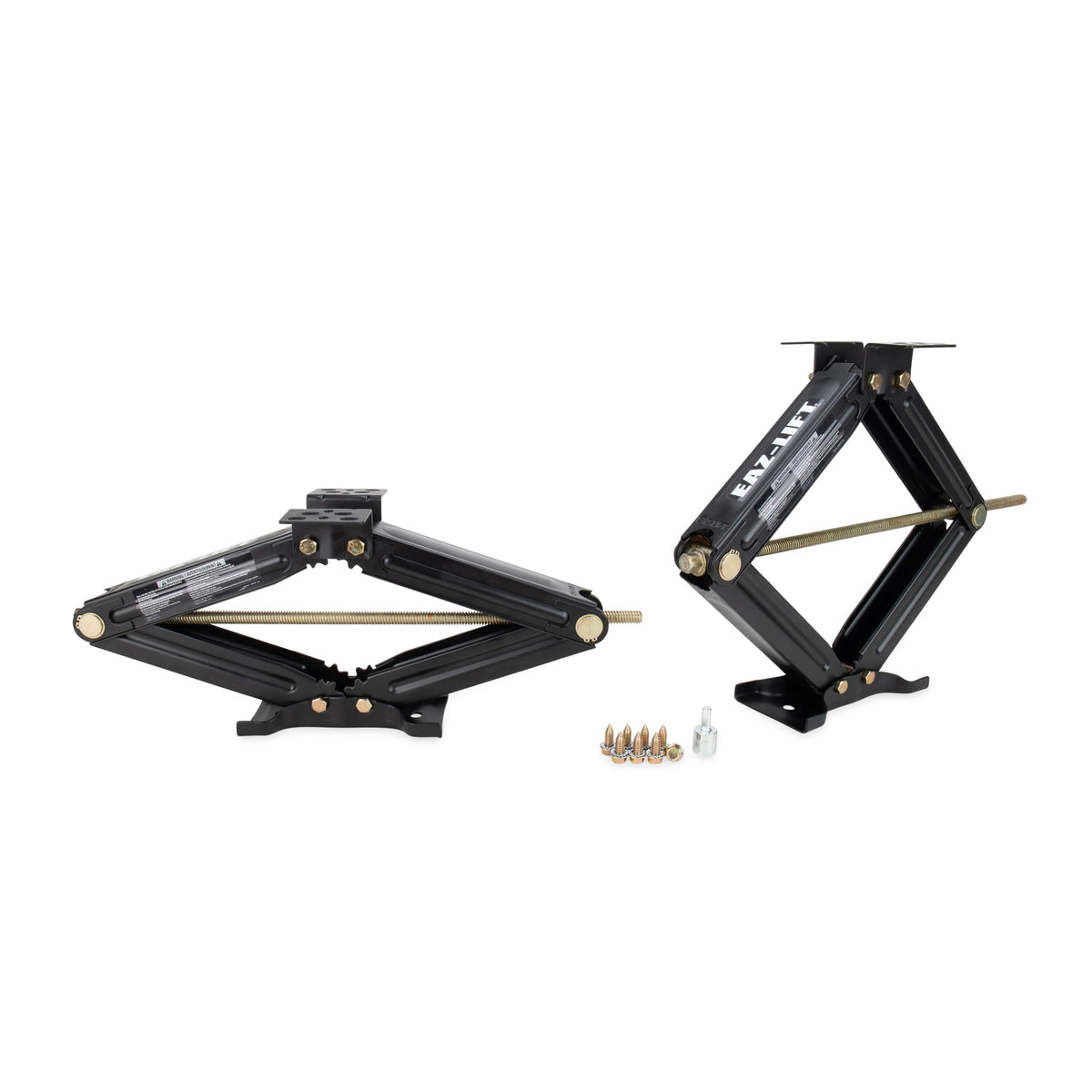 Camco EAZ-Lift mounted on trailer frame illustrating stable support at campsite