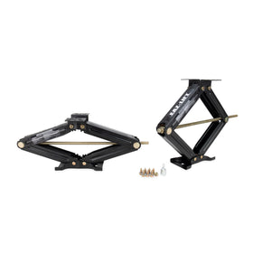 Camco EAZ-Lift mounted on trailer frame illustrating stable support at campsite