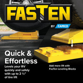 Close-up of the Camco AccuPark ridge providing repeatable stop guidance for parking