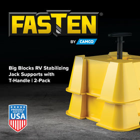 Camco FasTen close-up of top surface showing square block compatibility and grip