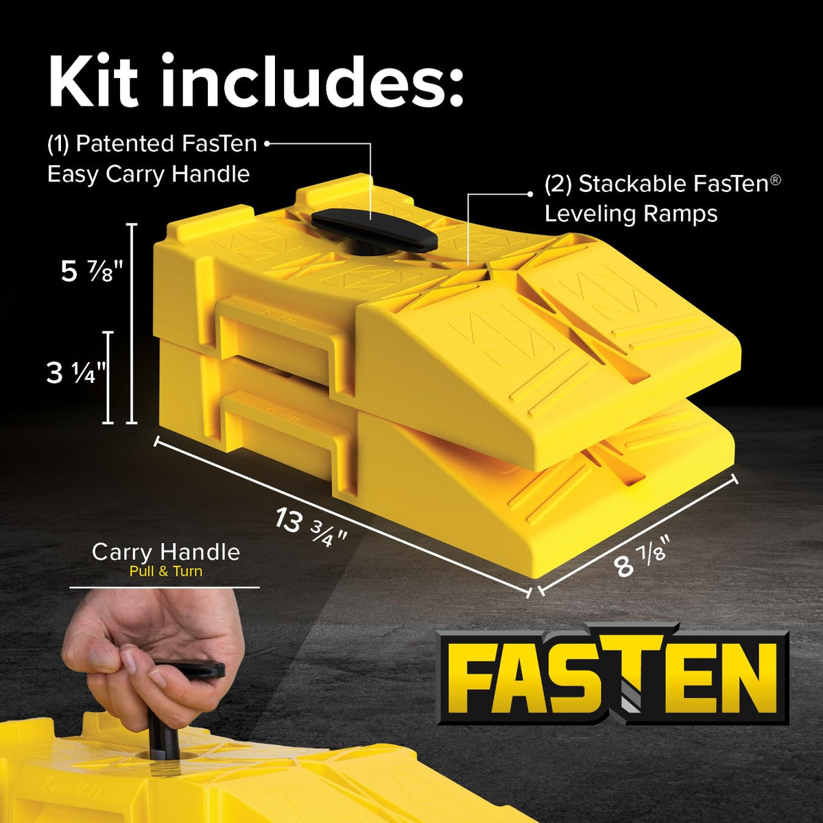 Camco FasTen integrated T-handle in locked position for easy carry and transport