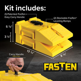 Camco FasTen integrated T-handle in locked position for easy carry and transport