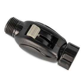 Camco flow-through hose connection detail for easy garden-hose hookup and water control
