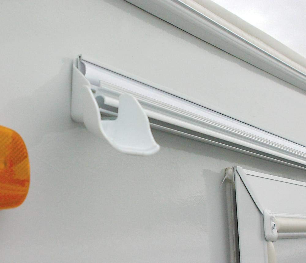 Close-up texture of Camco resin spout showing UV-resistant durable finish