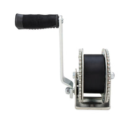 Camco comfort-grip handle close-up demonstrating easier cranking and comfort