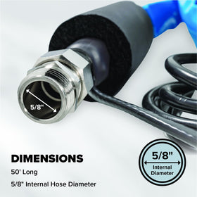 Camco LED plug close-up with heating cord indicating power-on and energy-saving control