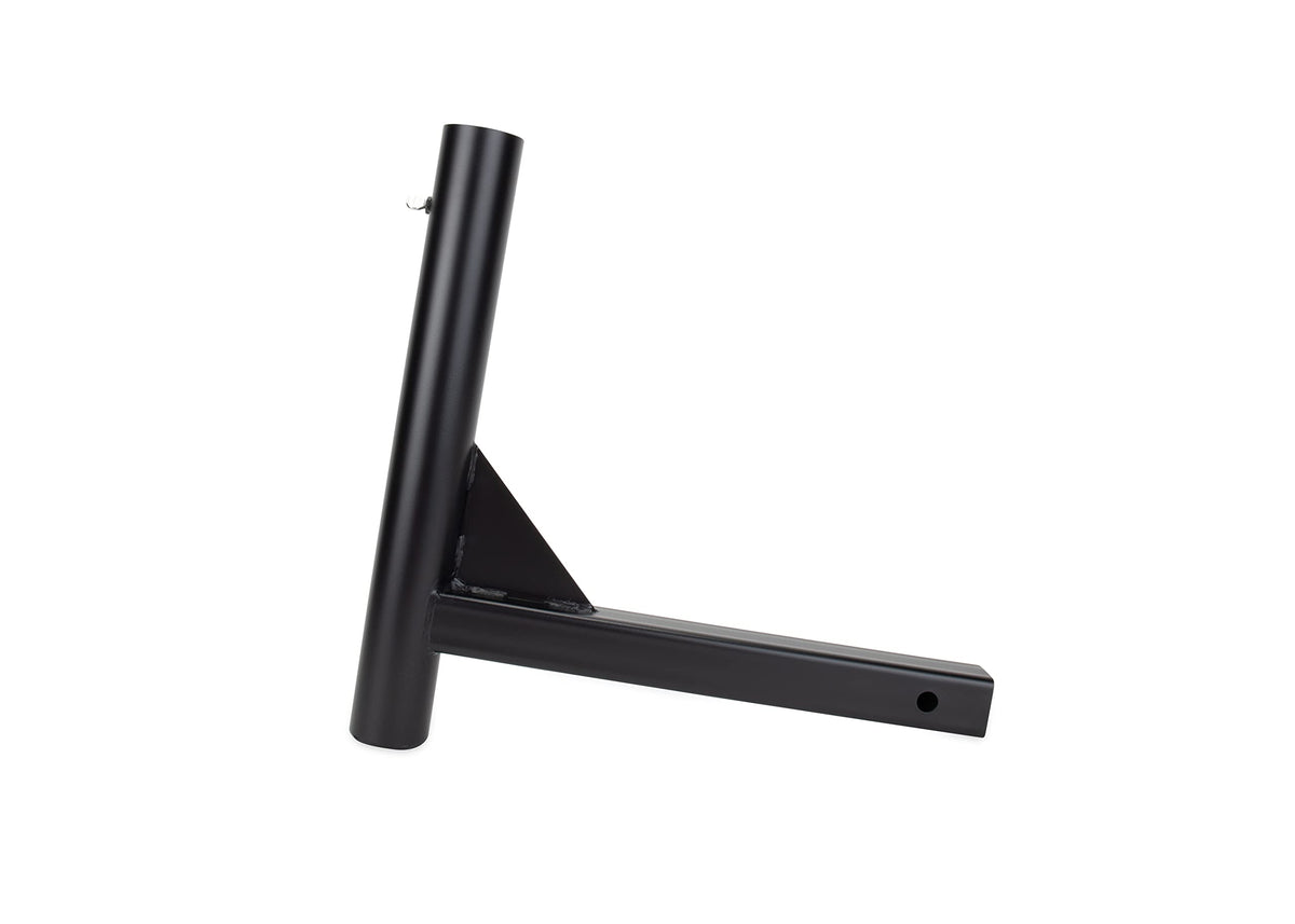 Camco front view of hitch mount showing receiver fit and stability benefit