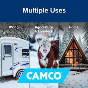 Camco hose neatly coiled for storage showing compact, tangle-free convenience benefit
