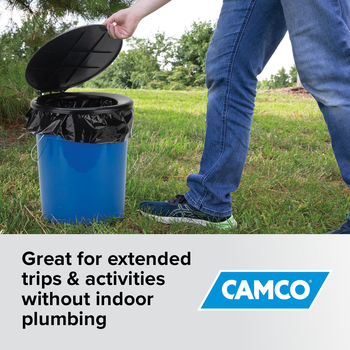 Camco placed inside RV demonstrating space-saving convenience