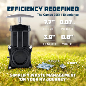 Camco metal handle close-up highlighting tougher grip and longevity