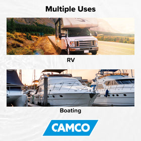Camco packaging and label display lead-free certification for safe drinking water