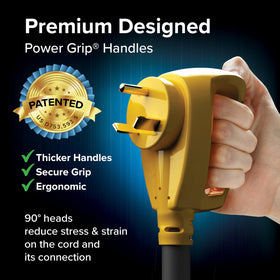 Camco Power Grip 90-degree head detail reducing plug stress and improving fit