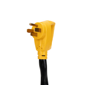 Camco cord connected to an RV demonstrating reliable outdoor power benefit