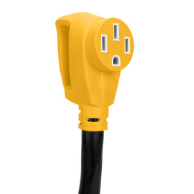 Camco cord powering campsite EV and RV demonstrating versatile outdoor use