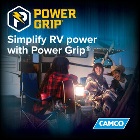 Camco PowerGrip 90-degree head detail reducing stress at connection