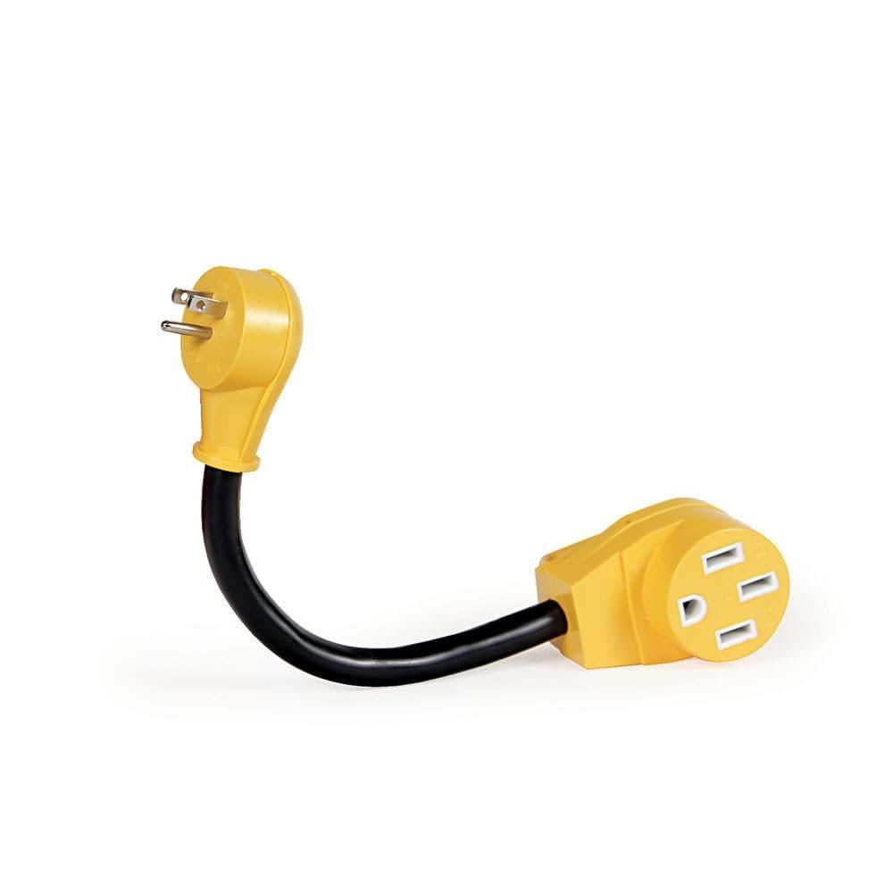 Camco PowerGrip front connector showing handle and safe gripping benefit