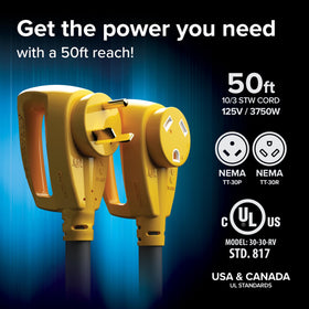 Camco PowerGrip connected at campsite providing reliable RV power
