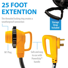 Camco PowerGrip coiled with strap for tidy storage and easy transport