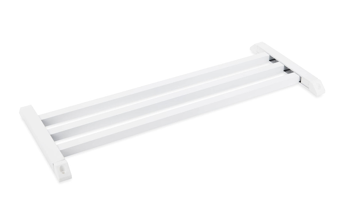 Camco push bar front view showing white finish and clean lines for reinforced doors