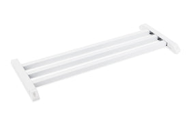 Camco push bar front view showing white finish and clean lines for reinforced doors