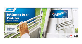 Camco push bar next to hand for size scale and simple handling benefit