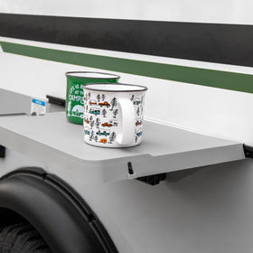 Camco folded storage profile demonstrating compactness and easy stowage benefit