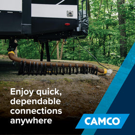 Camco Revolution compressed storage demo fitting into RV bumper for space savings