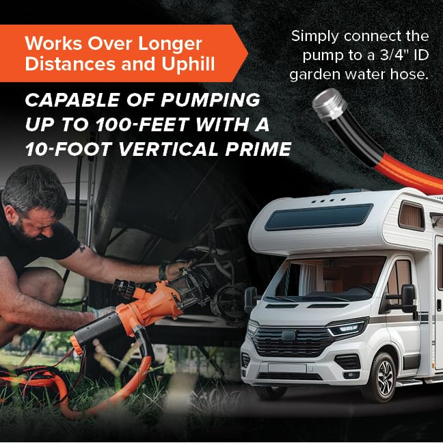 Camco Rhino 4-in-1 adapter with clear rinse cap demonstrating versatile connections