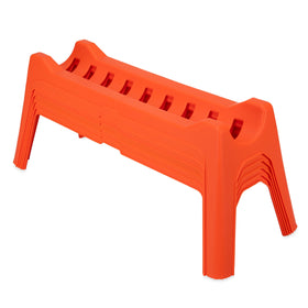 Camco storage box next to a ruler showing compact dimensions for packing