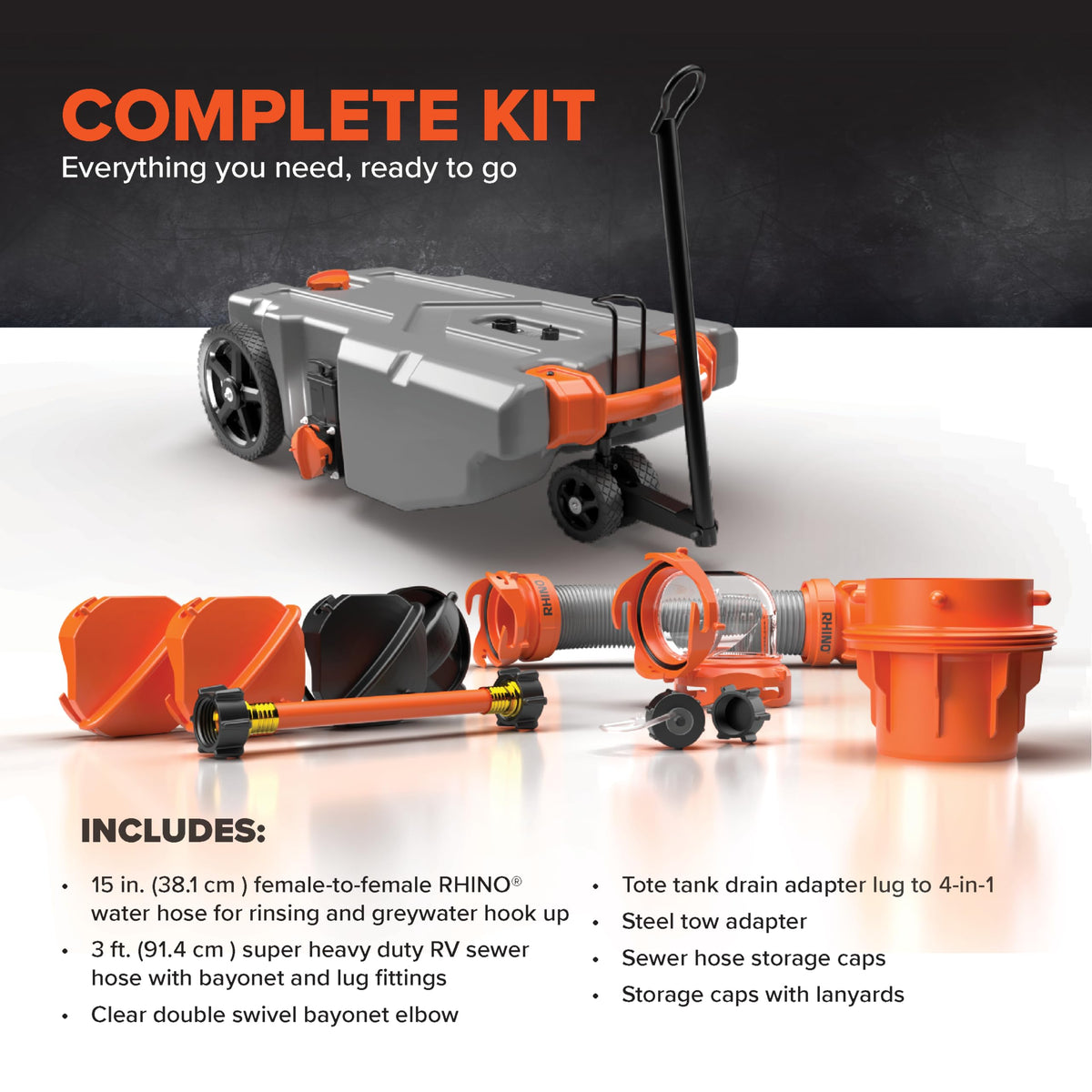 Camco Rhino close-up of built-in gate valve for controlled emptying