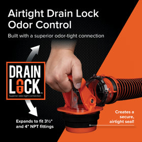 Camco Rhino attached to campground inlet illustrating reliable odor control