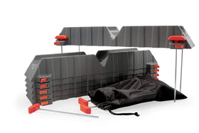 Camco front view of six-trough support showing tidy hose routing benefit