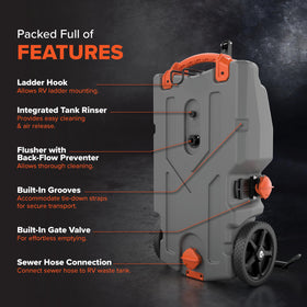 Camco Rhino interior rinser closeup demonstrating efficient cleaning