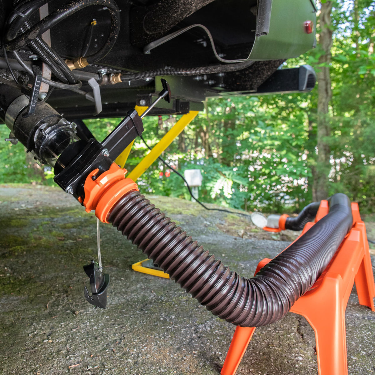Camco Rhino stacked nesting sections with strap for compact storage and easy transport benefit