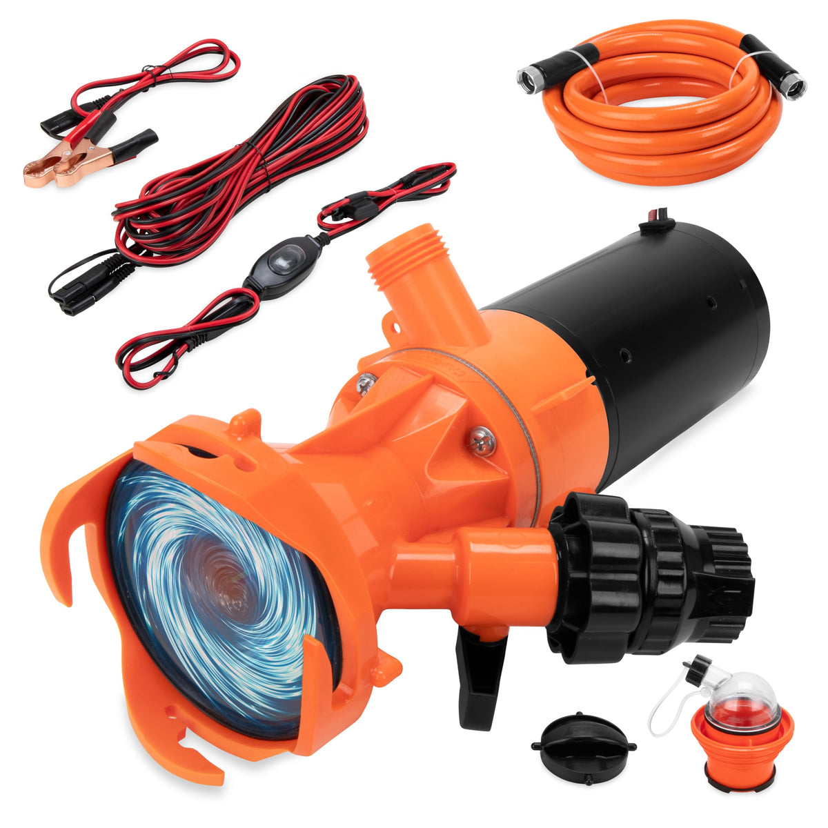 Camco Rhino size comparison next to RV port showing scale and application