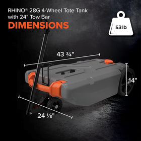 Camco Rhino with removable tow bar attached for towing convenience